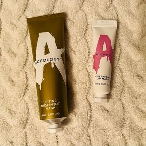 Aceology Lifting Treatment Mask (65ml) & Overnight Lip Mask (15ml) Lot NWB